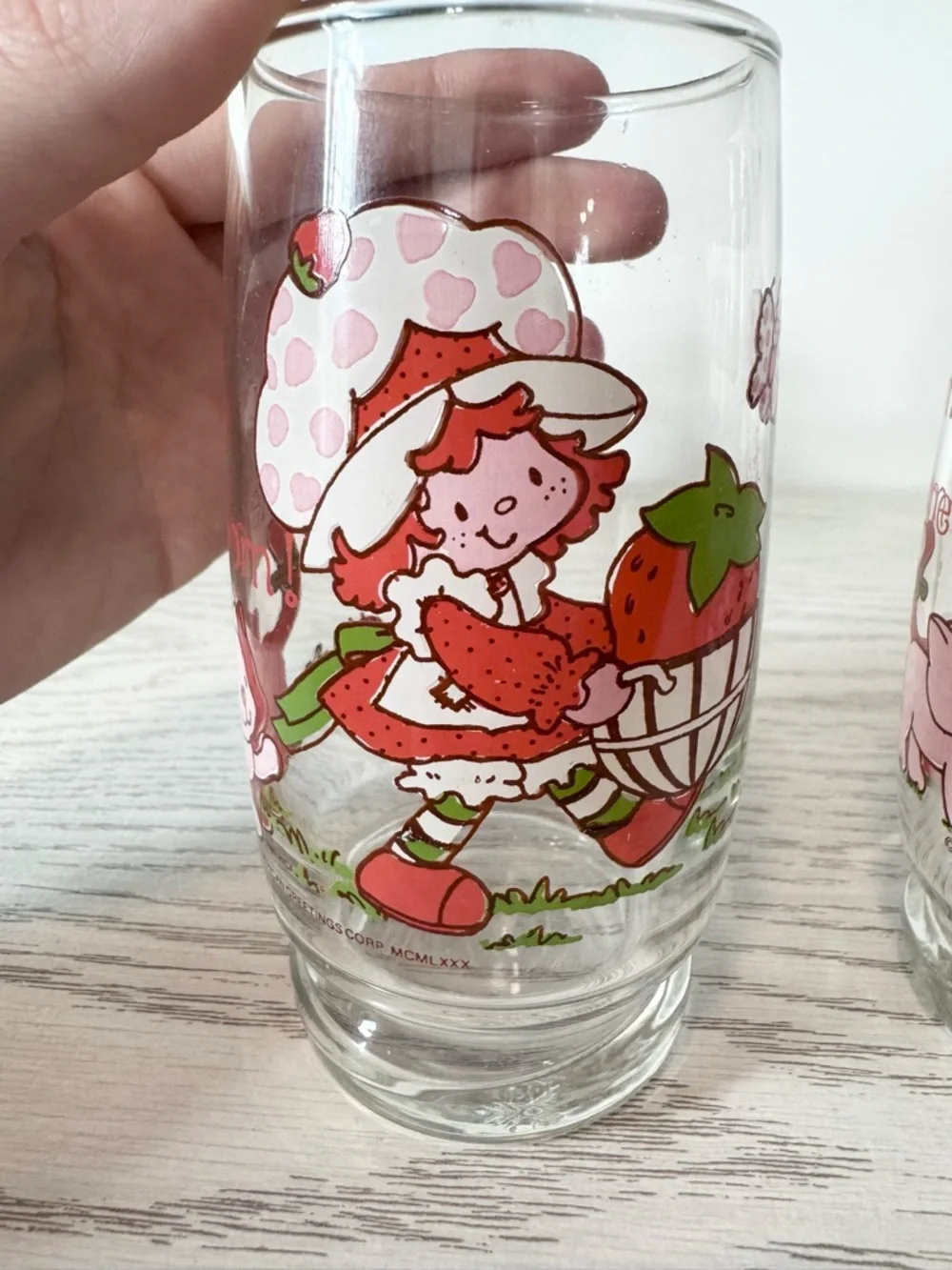 Like New Vintage Strawberry Shortcake 🍰 glasses - American Greetings - Lot of 2